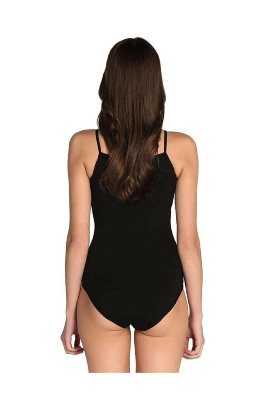 Siyah Likra Çıtçıtlı Body Arma Yıldız 3336 - Siyah