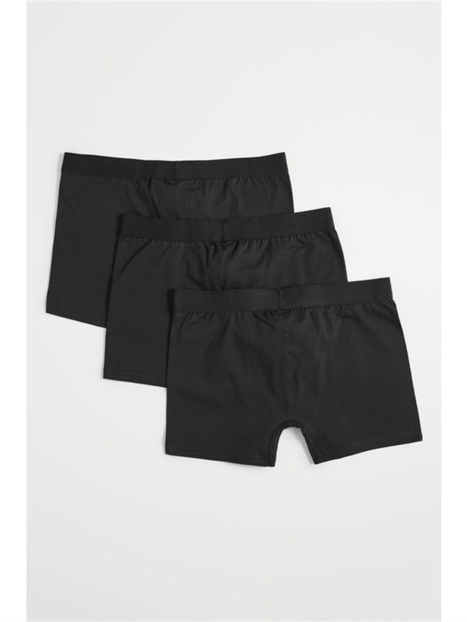 Pamuklu Likralı Esnek Bel Boxer Arma Yıldız 1144 - Siyah