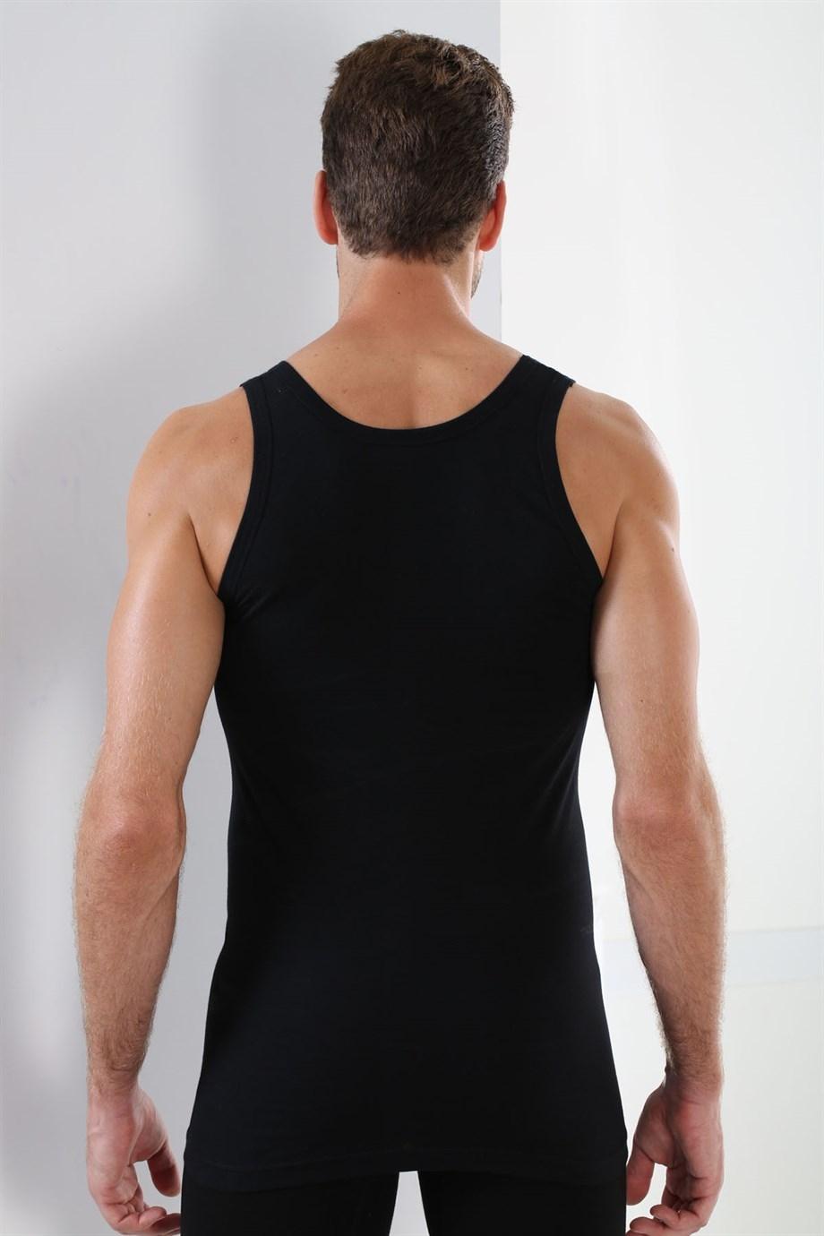 Siyah Ribana Pamuklu Atlet Erkek Arma 1007 - Siyah