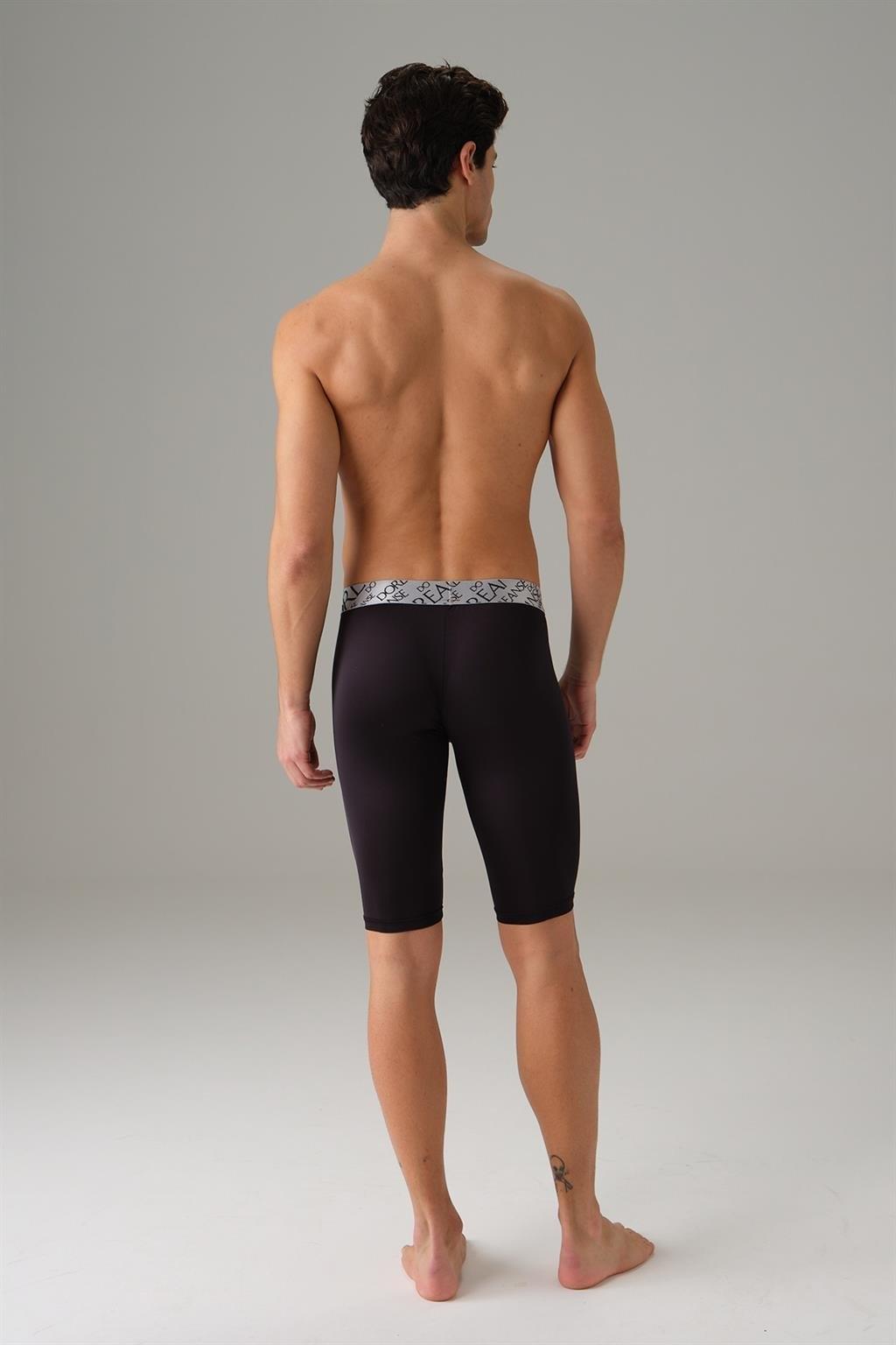 Esnek Bel Lastiğiyle Sportif Uzun Erkek Boxer Doreanse 1786 - Siyah