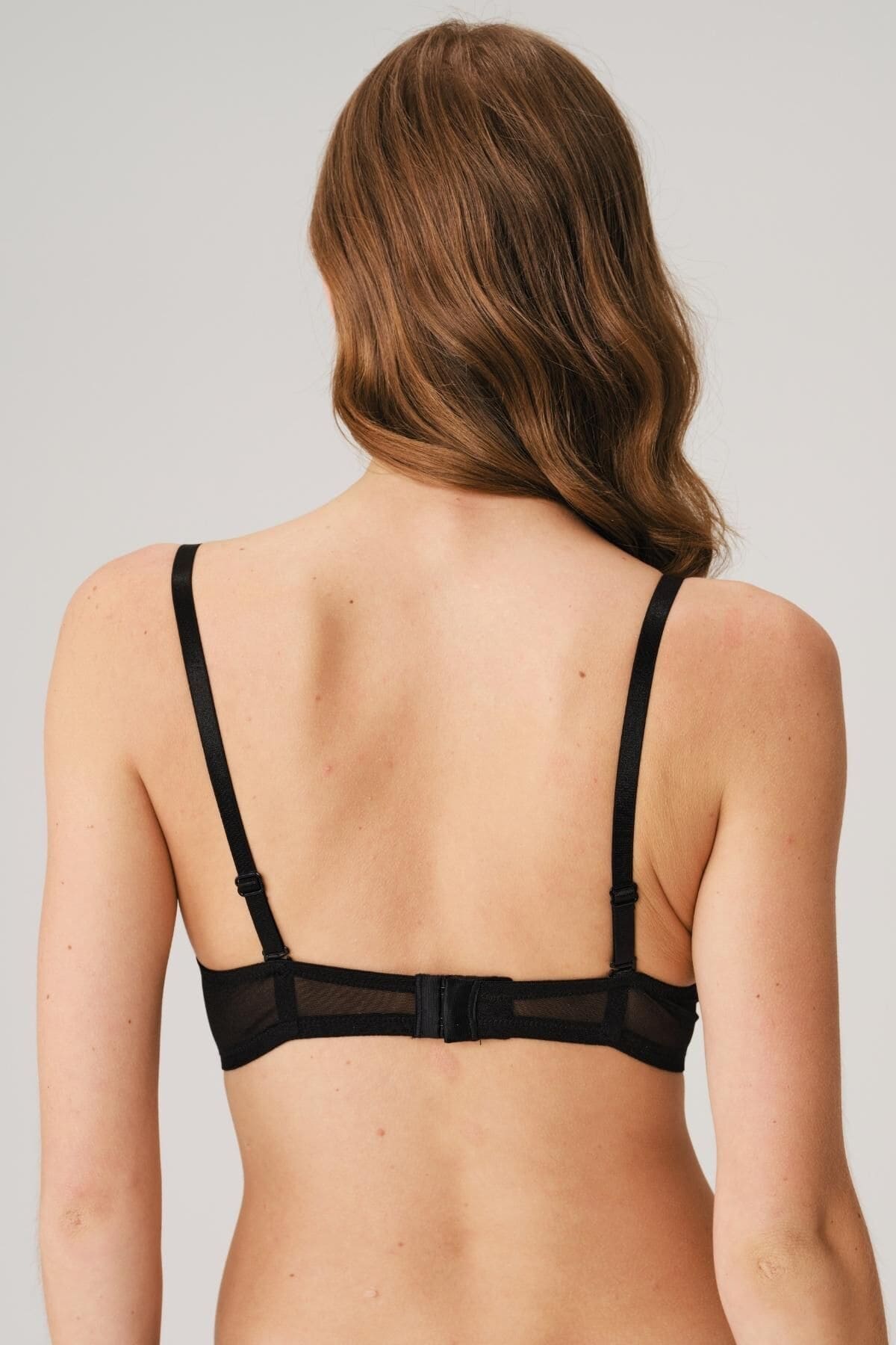 Balenli Destekli Dolgulu Askıları Çıkabilen Yaka Detaylı T-Shirt Sütyeni Anıl 3773 - Siyah