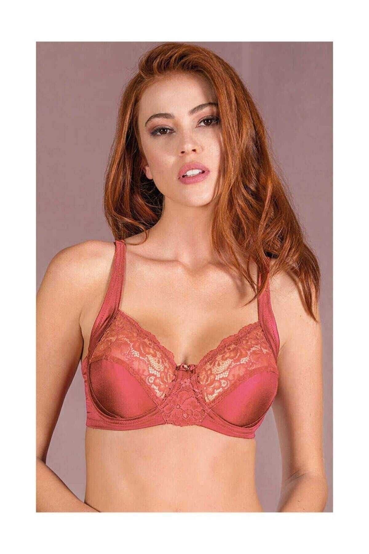 Tam Kap Dantelli Minimizer Sütyen Yeni İnci 1635 - Mercan