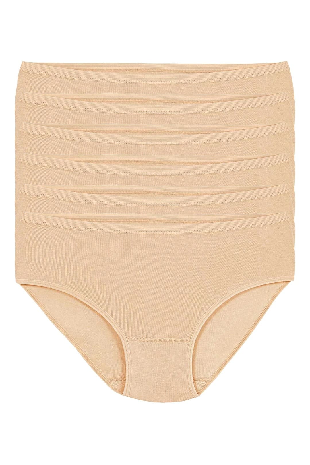 Pamuklu Yüksek Bel Bato Külot 6'lı Paket Yıldız 3777 - Ten