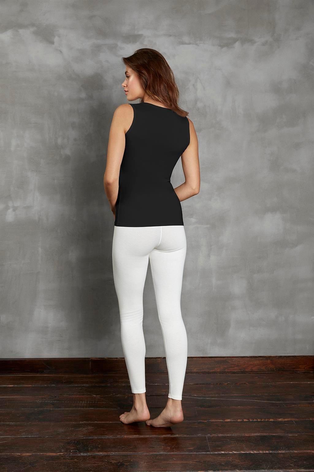 Termal Kalın Askılı Kadın Atlet Somon Ten Doreanse 9573 - Siyah