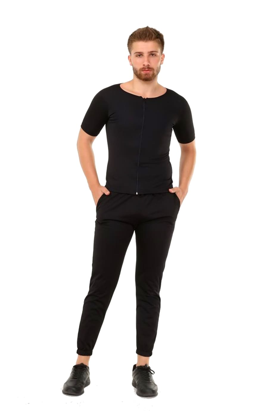 Pera Fitol Ribana Pamuklu Fermuarlı Termal Eşofman Takım Pera Fitol 9055 - Görsel 2