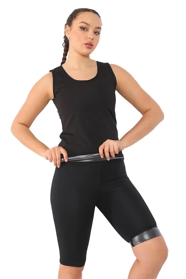 Pera Fitol Hafif Nem Yönetimi Dört Yönlü Esnek Termal Sauna Şort Atlet Takım Pera Fitol 9006 - Görsel 2