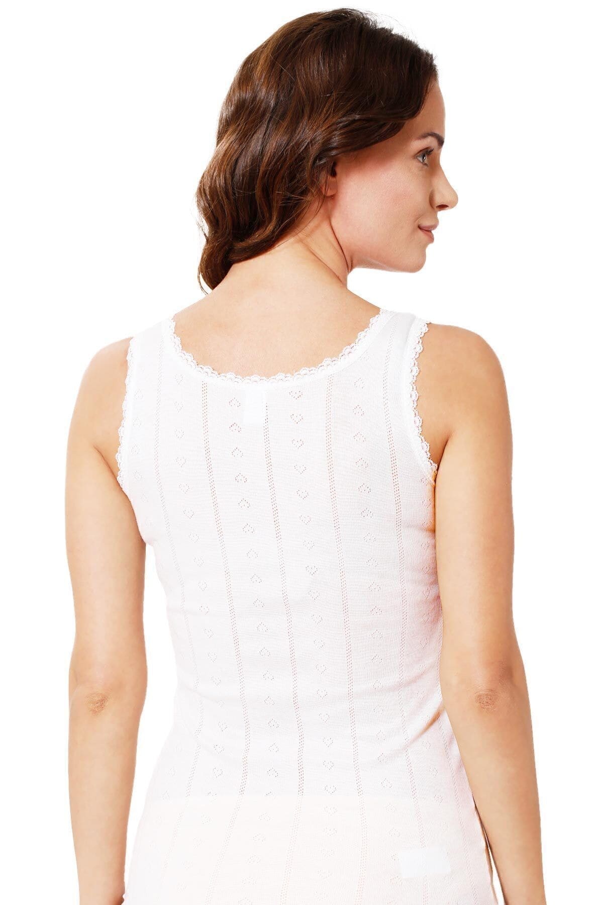 Esnek Yüksek Pamuklu Kalın Askılı Kadın Atlet Özkan 23493 - Ekru