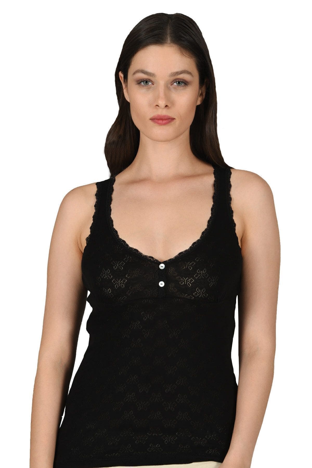 Kalın Askılı Ribana Pamuklu Kadın Atlet Özkan 24202 - Siyah