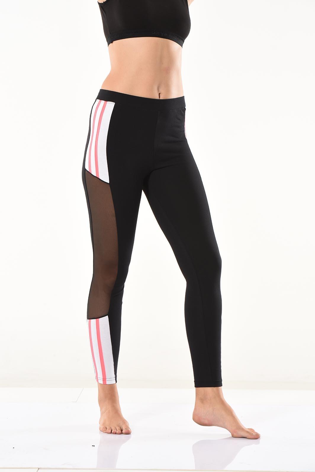 Yüksek Bel Elastan Kadın Tayt Derya 0584 - Siyah