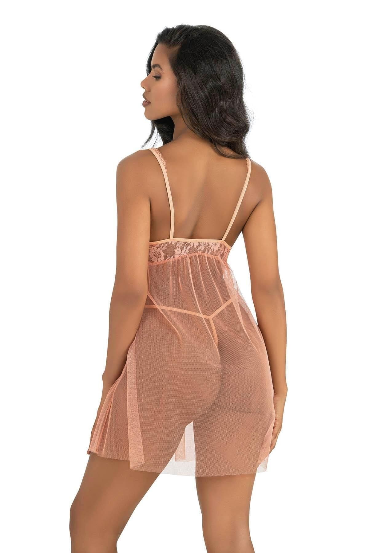 Ahu Lingerie Transparan Kısa Tül Gecelik Ahu Primoda 4206 - Görsel 2