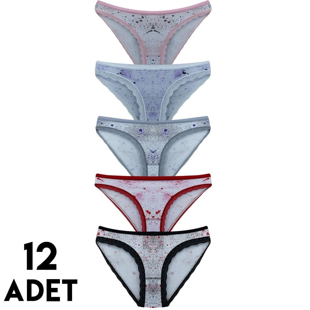 Yüksek Bel Karın Desteği Bikini Külot Tutku 0541 - Karışık Renk