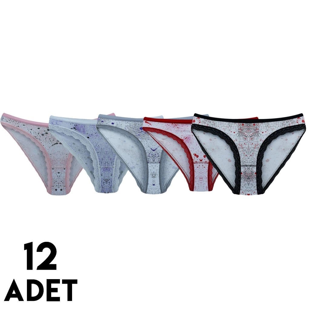 Yüksek Bel Karın Desteği Bikini Külot Tutku 0541 - Karışık Renk