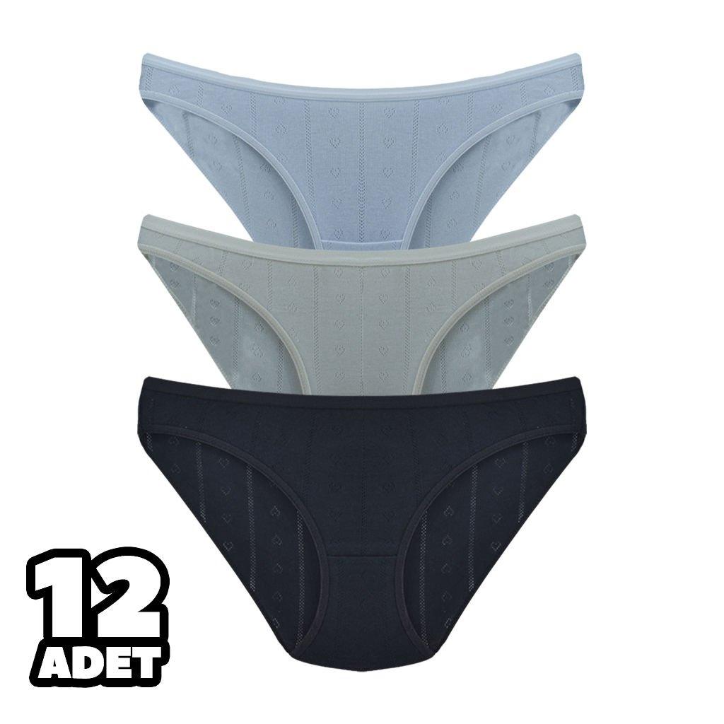 Pamuklu Yüksek Bel Bikini Külot Tutku 0679 - Beyaz