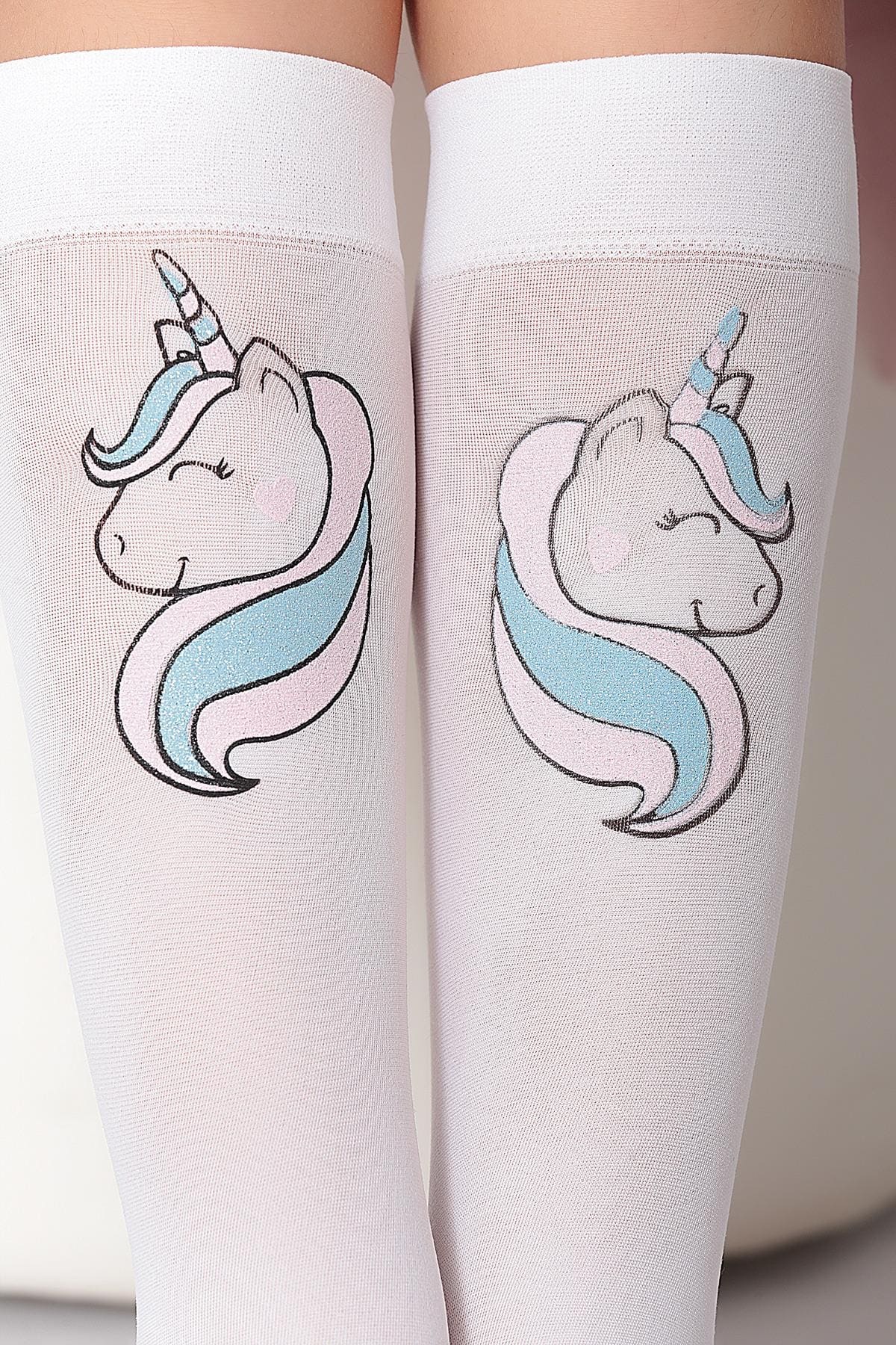 Kaydırmaz Tabanlı Unicorn Çocuk Dizaltı Çorap Daymod 2242019 - Beyaz