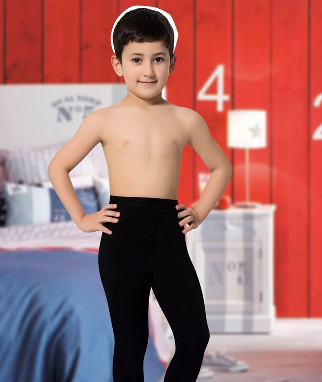 İç Fırçalı Termal Çocuk Alt İçlik Derya 107 - Siyah