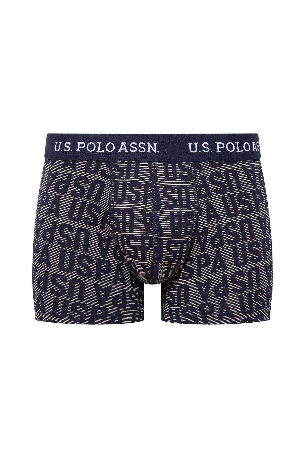 Pamuklu Esnek Bel Lastiği Erkek Boxer Us. POLO Assn. 80503 - Lacivert-Mavi