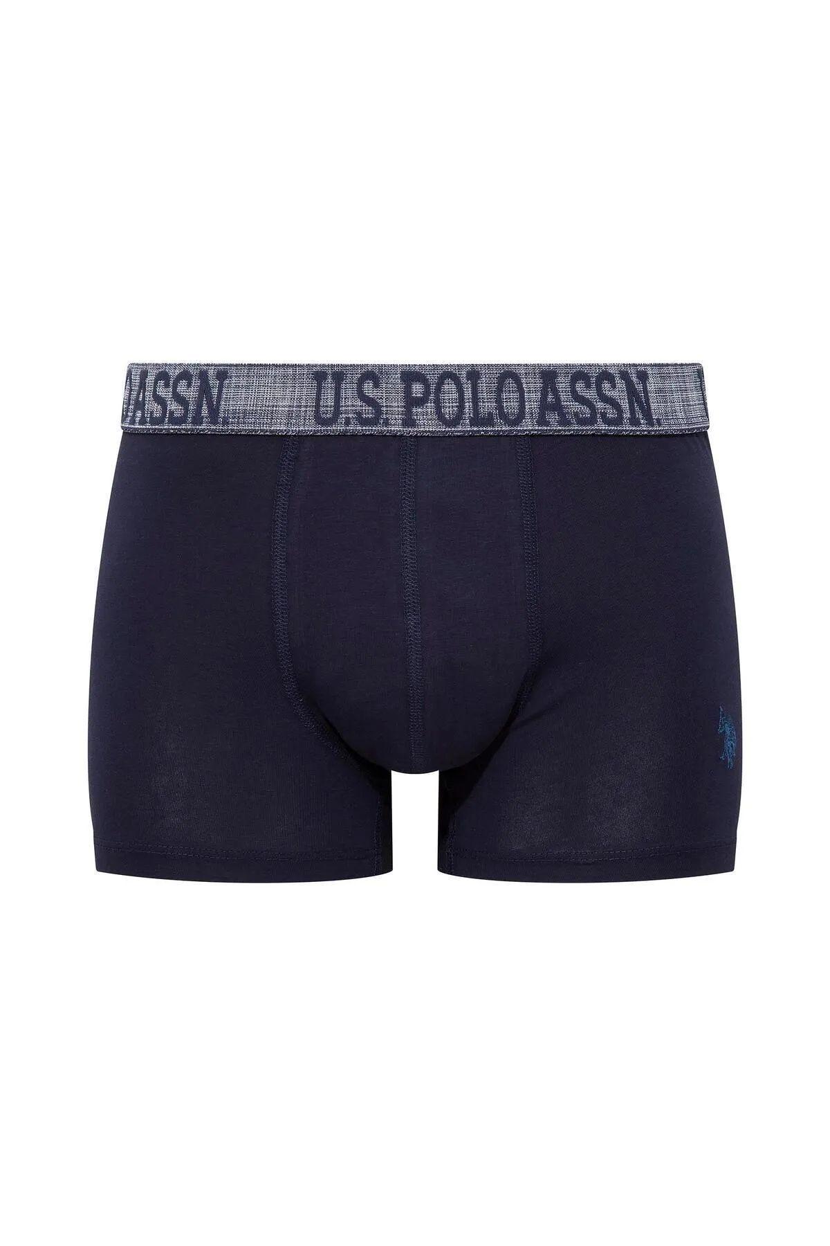 Pamuklu Esnek Bel Lastiği Erkek Boxer Us. POLO Assn. 80503 - Lacivert-Mavi