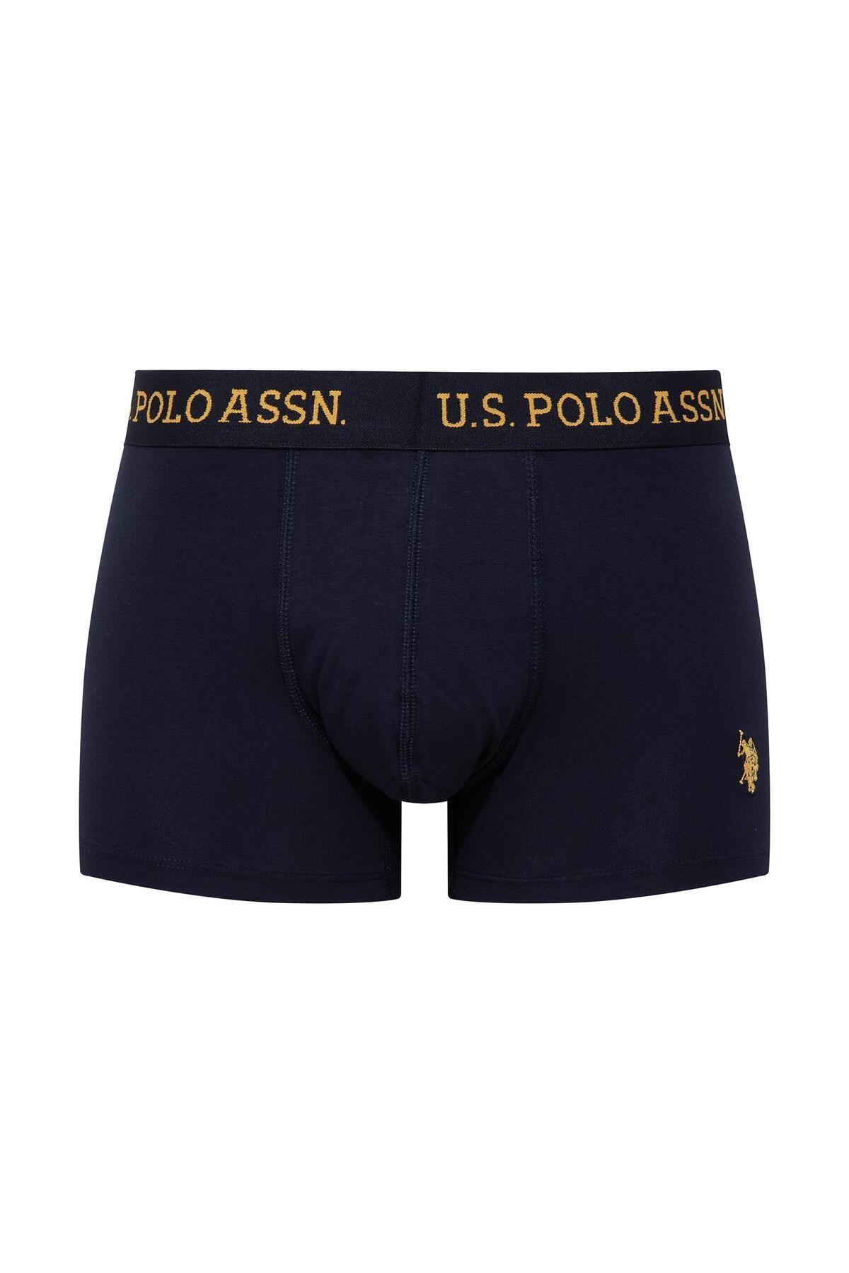 Pamuklu Esnek Bel Lastiği 3'Lü Erkek Boxer U.S. Polo Assn. 80497 - Lacivert