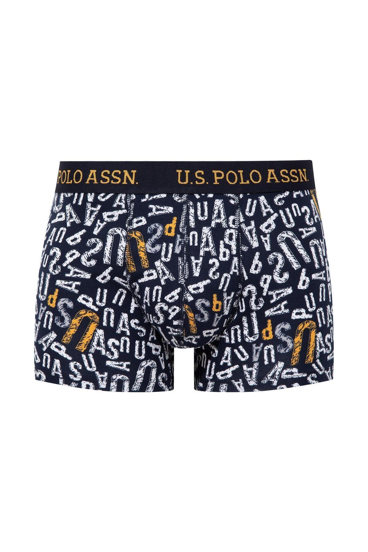 Pamuklu Esnek Bel Lastiği 3'Lü Erkek Boxer U.S. Polo Assn. 80497 - Lacivert