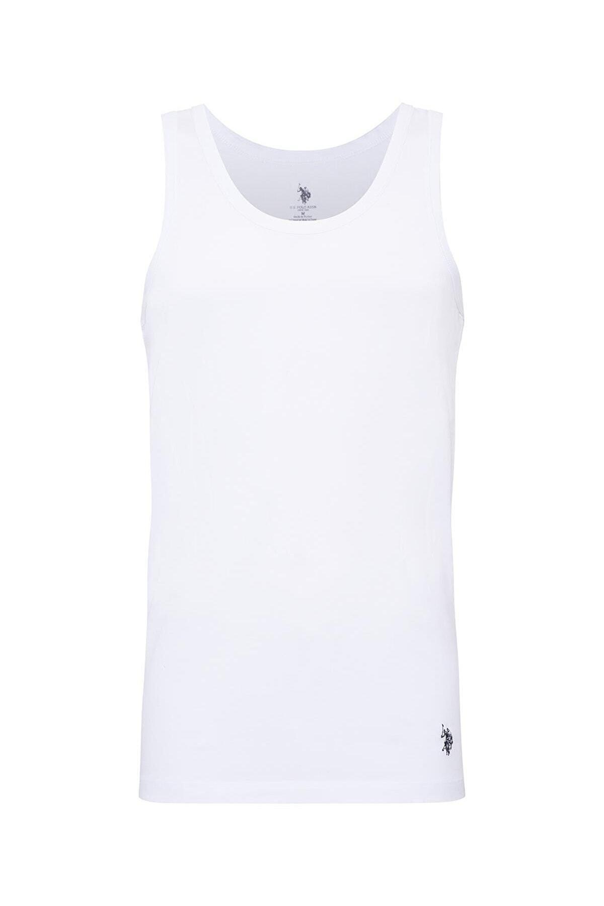 Pamuklu Ribana Erkek Atlet Siyah Us. POLO Assn. 90000 - Beyaz