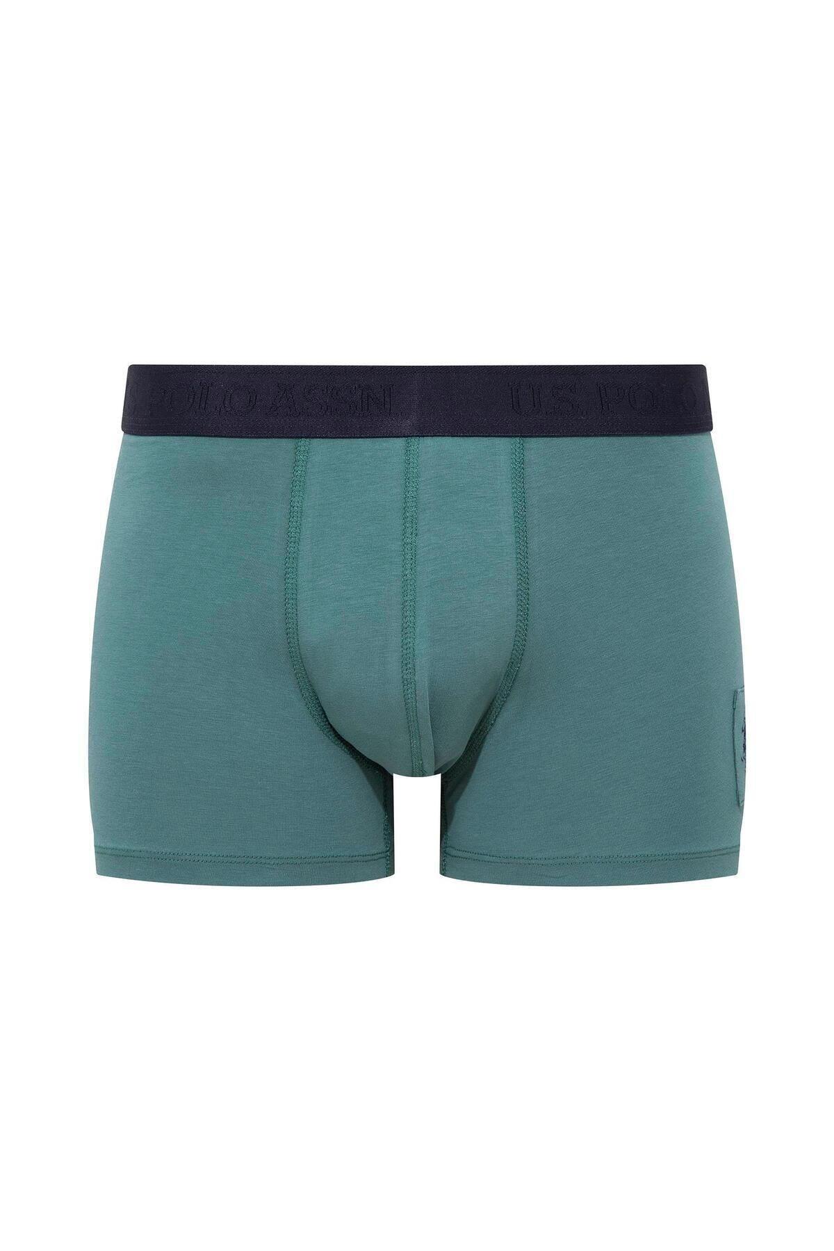 Modal Pamuklu Dikişsiz Erkek Boxer U.S. Polo Assn. 80504 - Yeşil
