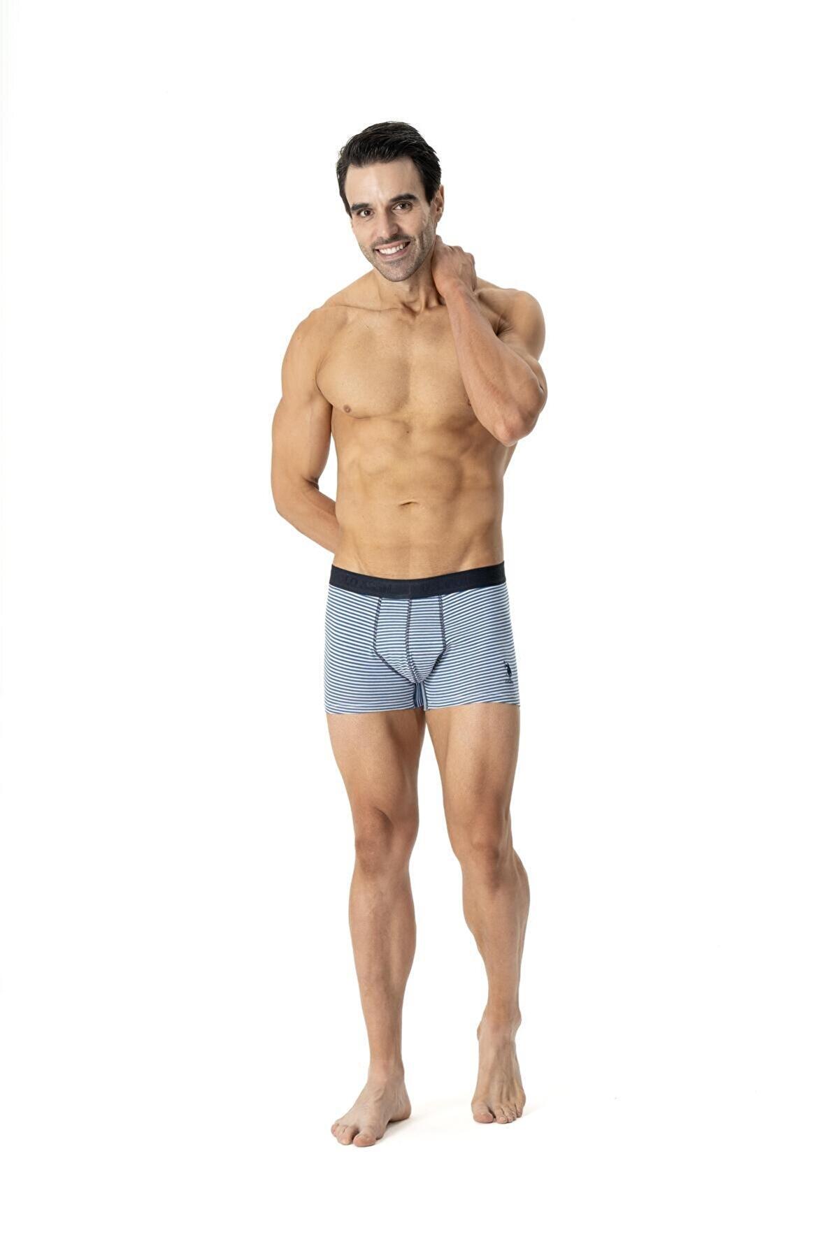 Modal Pamuklu Dikişsiz Erkek Boxer U.S. Polo Assn. 80504 - Lacivert