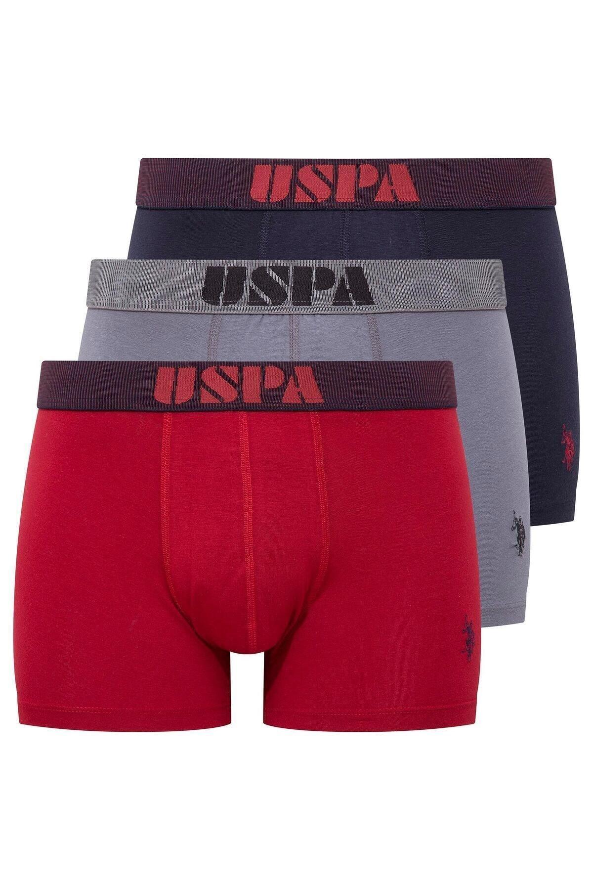 Pamuklu Esnek Bel Lastiği Erkek Boxer U.S. Polo Assn. 80521 - Bordo