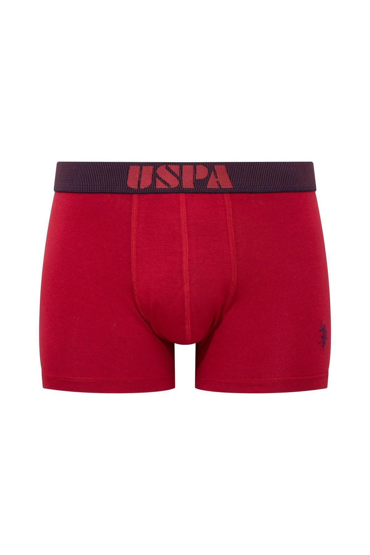 Pamuklu Esnek Bel Lastiği Erkek Boxer U.S. Polo Assn. 80521 - Bordo