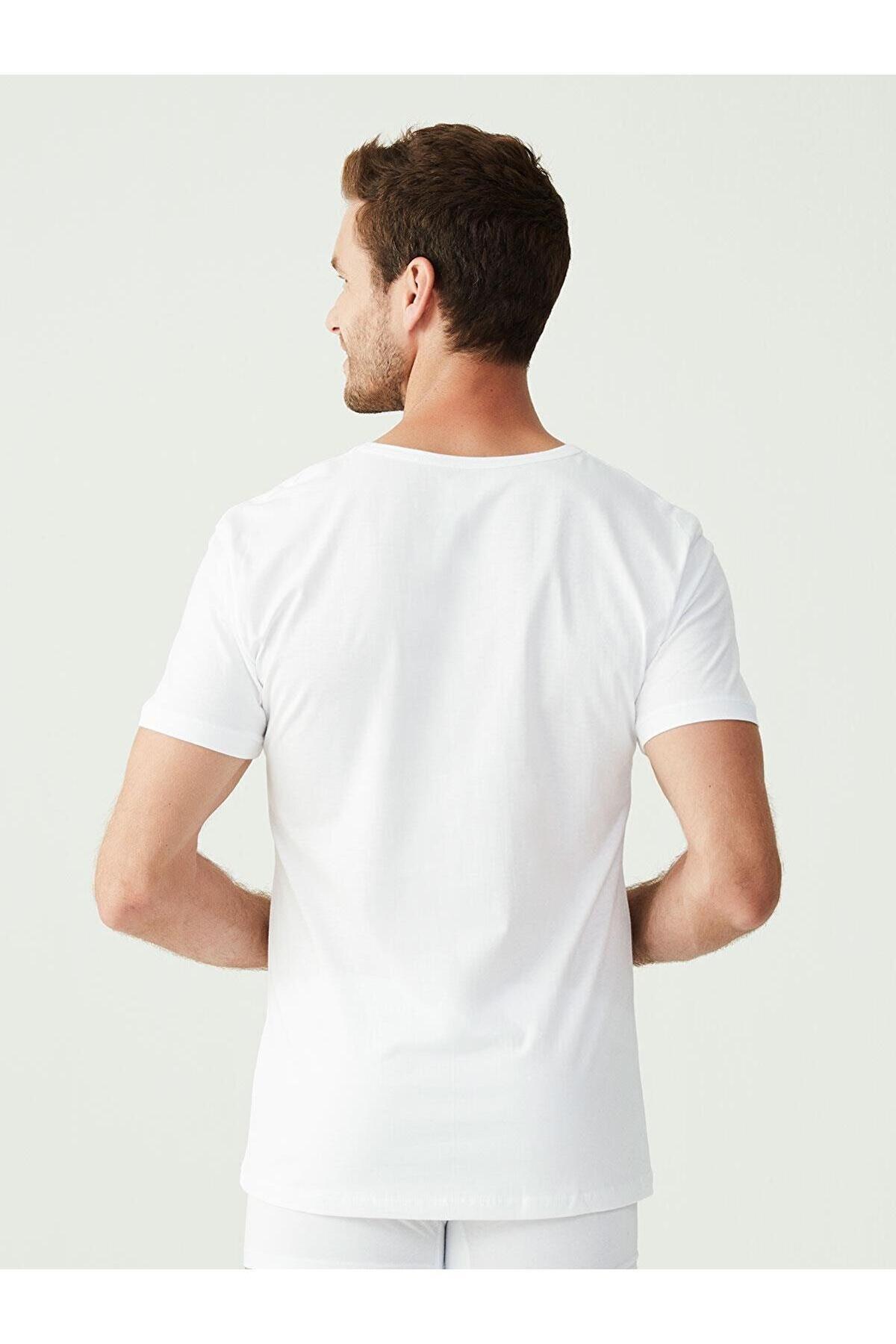 Pamuklu V Yaka Erkek Atlet Siyah 2Li U.S. Polo Assn. 90001 - Beyaz