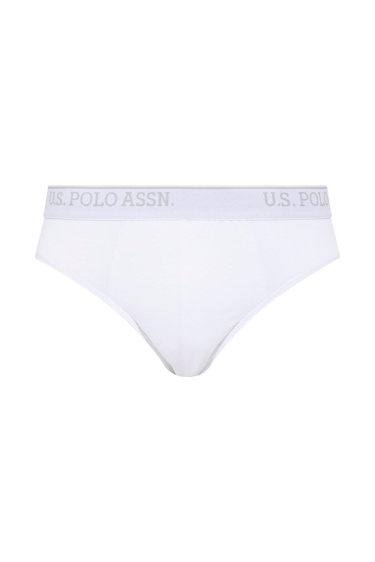 Pamuklu Lastikli Erkek Slip Takımı Us. POLO Assn. 90003 - Beyaz