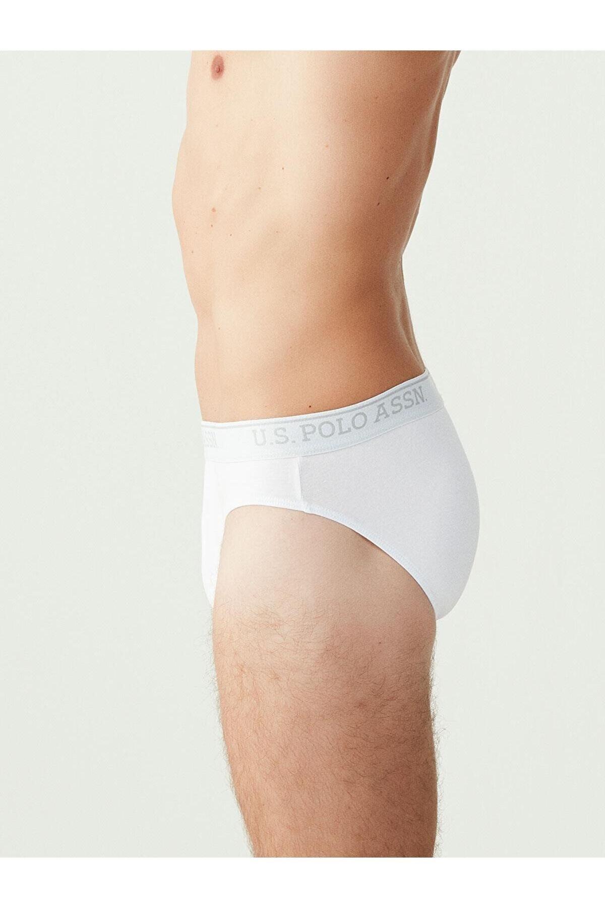 Pamuklu Lastikli Erkek Slip Takımı Us. POLO Assn. 90003 - Beyaz