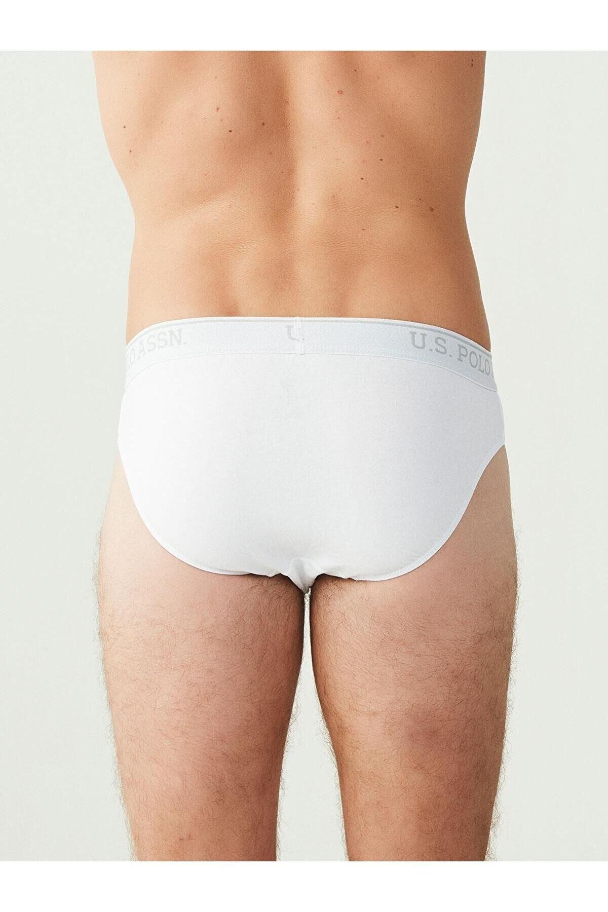 Pamuklu Lastikli Erkek Slip Takımı Us. POLO Assn. 90003 - Beyaz