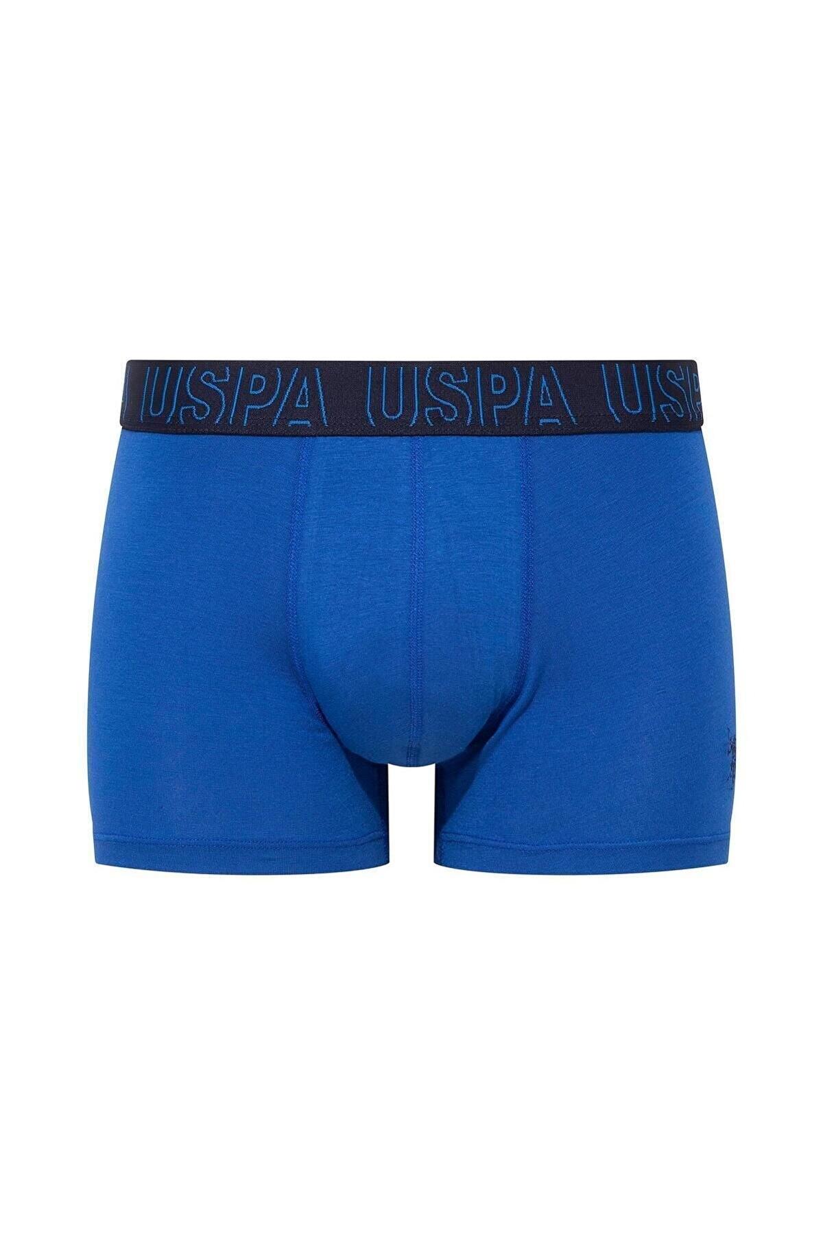 Pamuklu Esnek Bel Lastiği 3'lü Boxer Us. POLO Assn. 80518 - Mavi