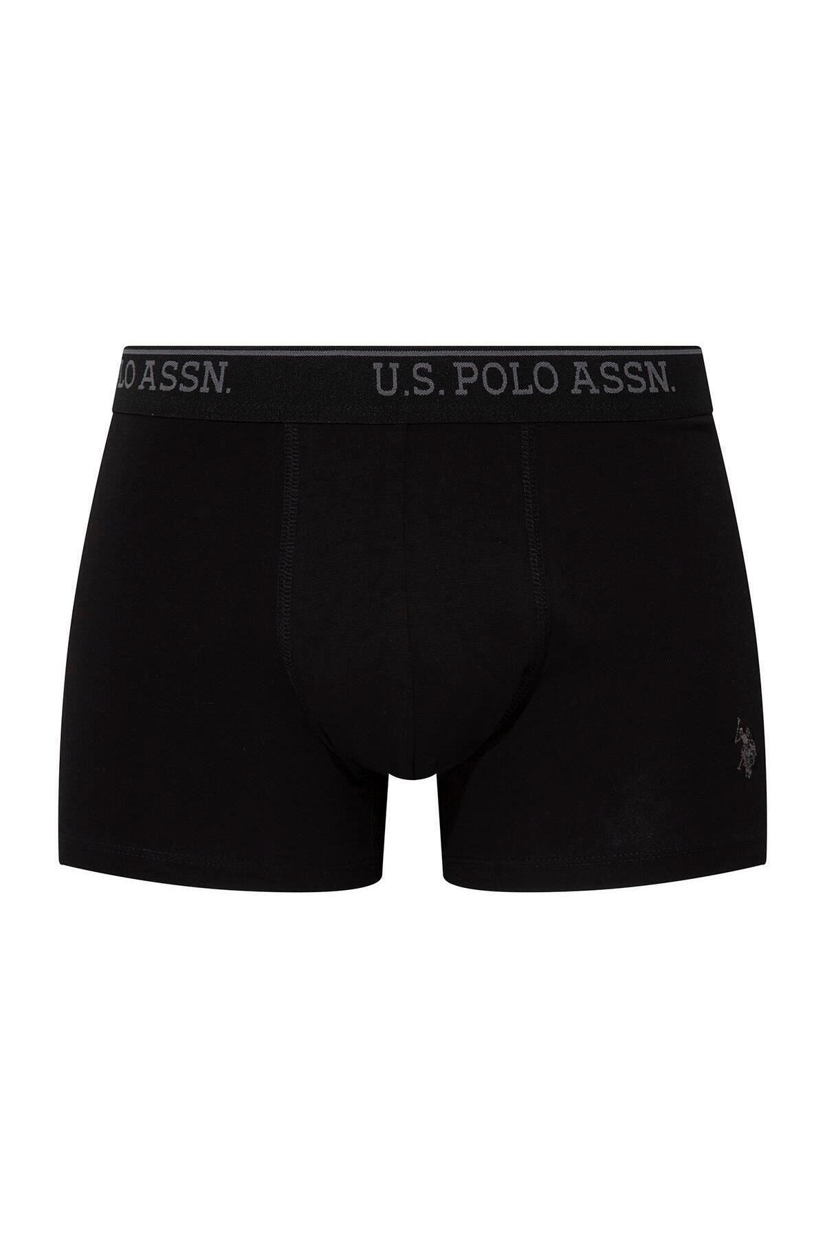 Pamuklu Düz Dikişli Erkek Boxer U.S. Polo Assn. 90005 - Siyah