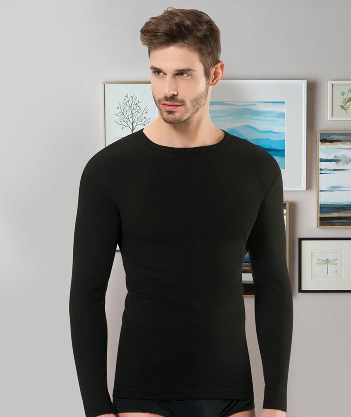 Uzun Kollu Pamuklu Termal Üst Derya 602 - Siyah