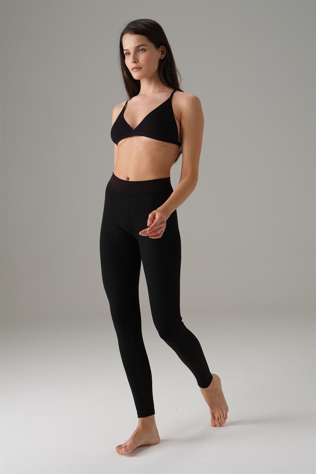 Yüksek Bel Termal Kadın Tayt Somon Doreanse 8062 - Siyah