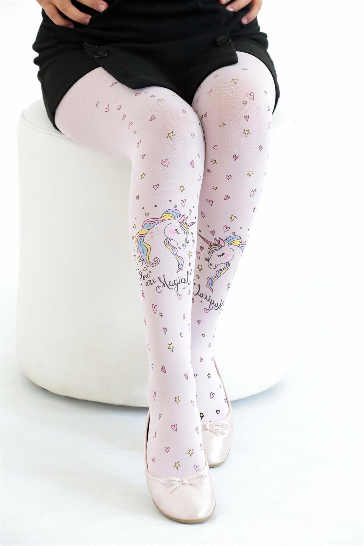 Kaydırmaz Tabanlı Pamuklu Çocuk Külotlu Çorap Daymod 2142063 - Beyaz