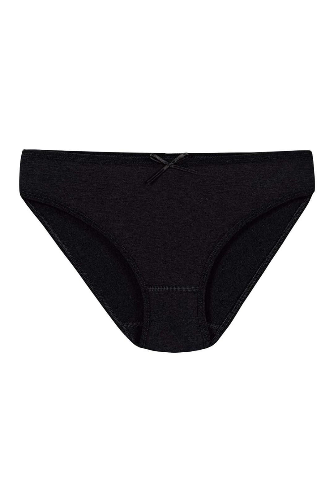 Yüksek Bel Pamuklu Bikini Külot Siyah Yıldız 3556 - Siyah
