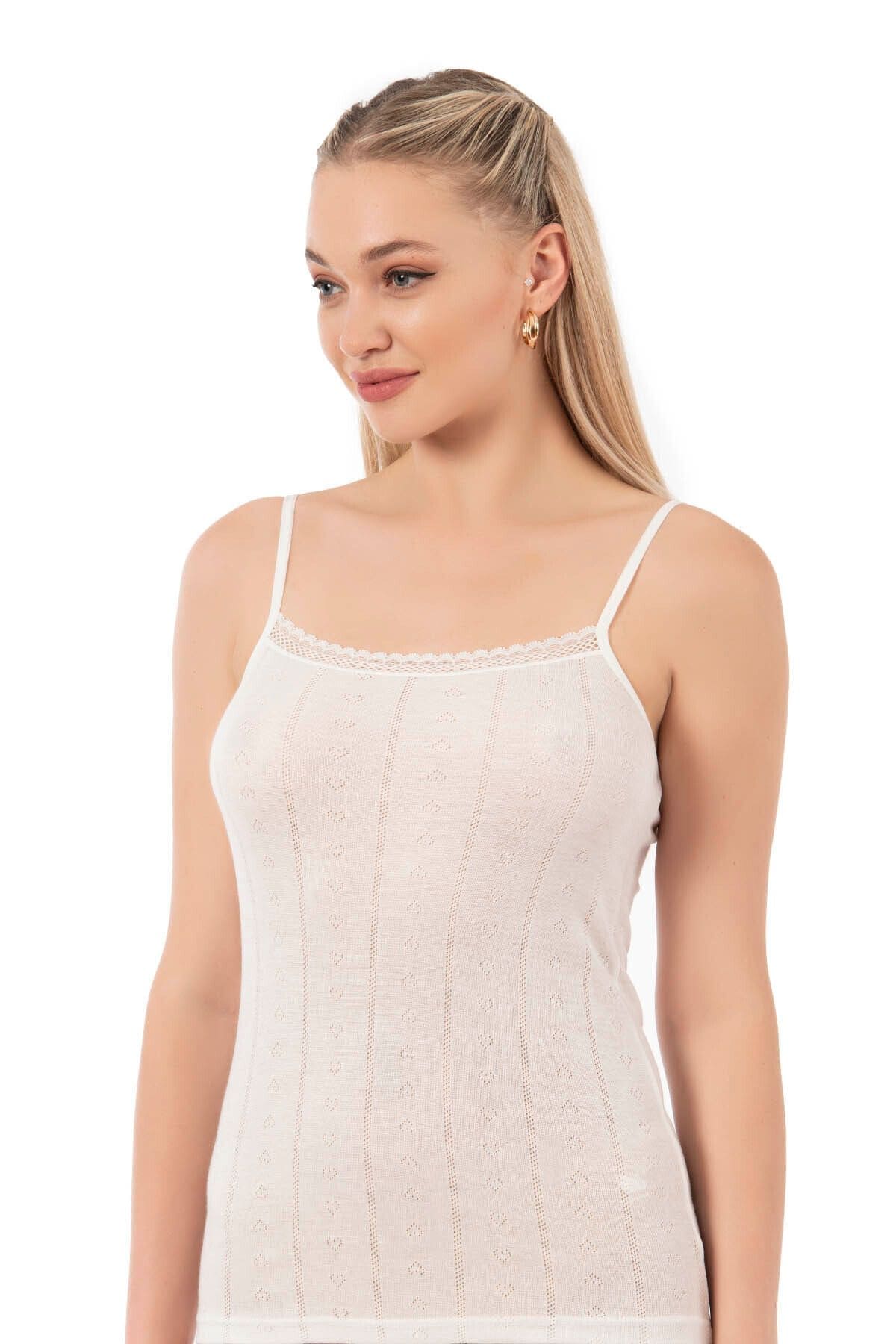 Esnek İp Askılı Ribana Atlet Özkan 27106 - Beyaz