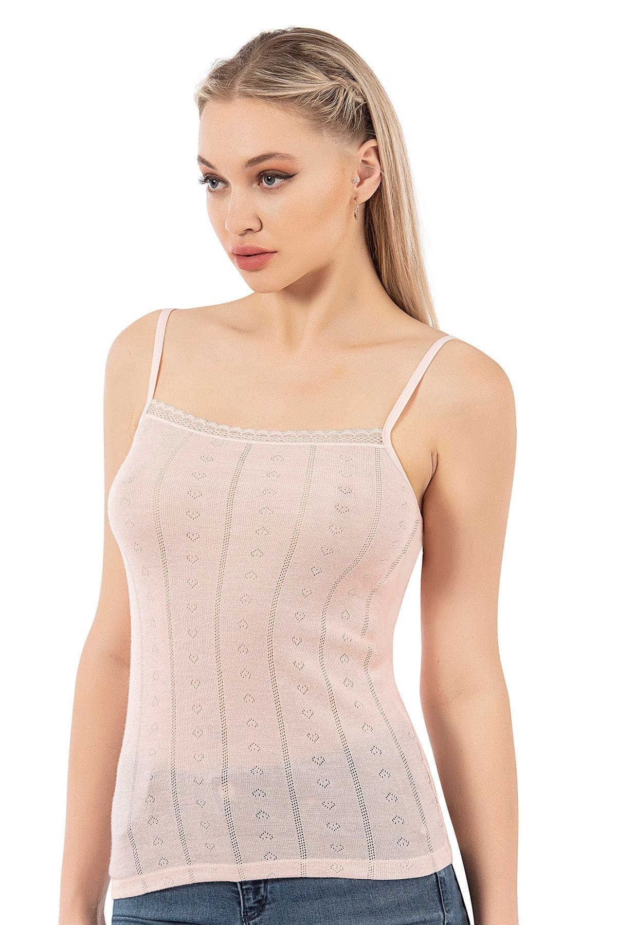 Esnek İp Askılı Ribana Atlet Özkan 27106 - Somon