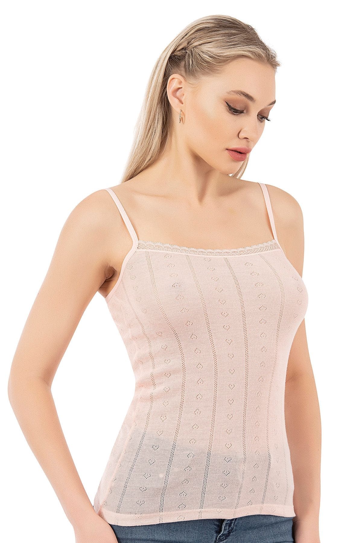 Esnek İp Askılı Ribana Atlet Özkan 27106 - Somon