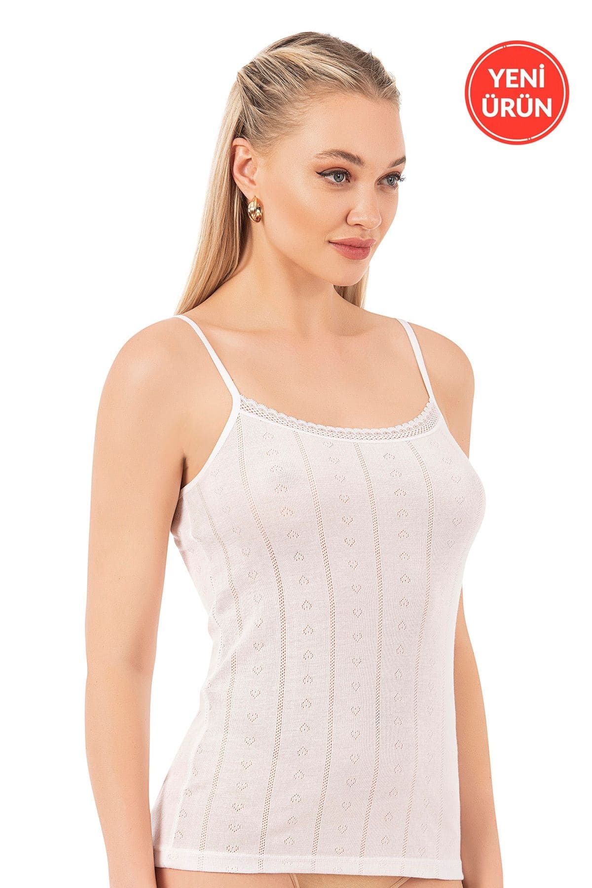 Esnek İp Askılı Ribana Atlet Özkan 27106 - Ekru