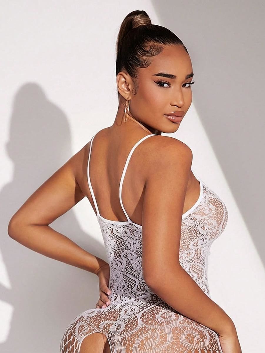 Özel Bölgesi Açık Fileli Kadın Vücut Çorabı Vivaldy 4024 - Görsel