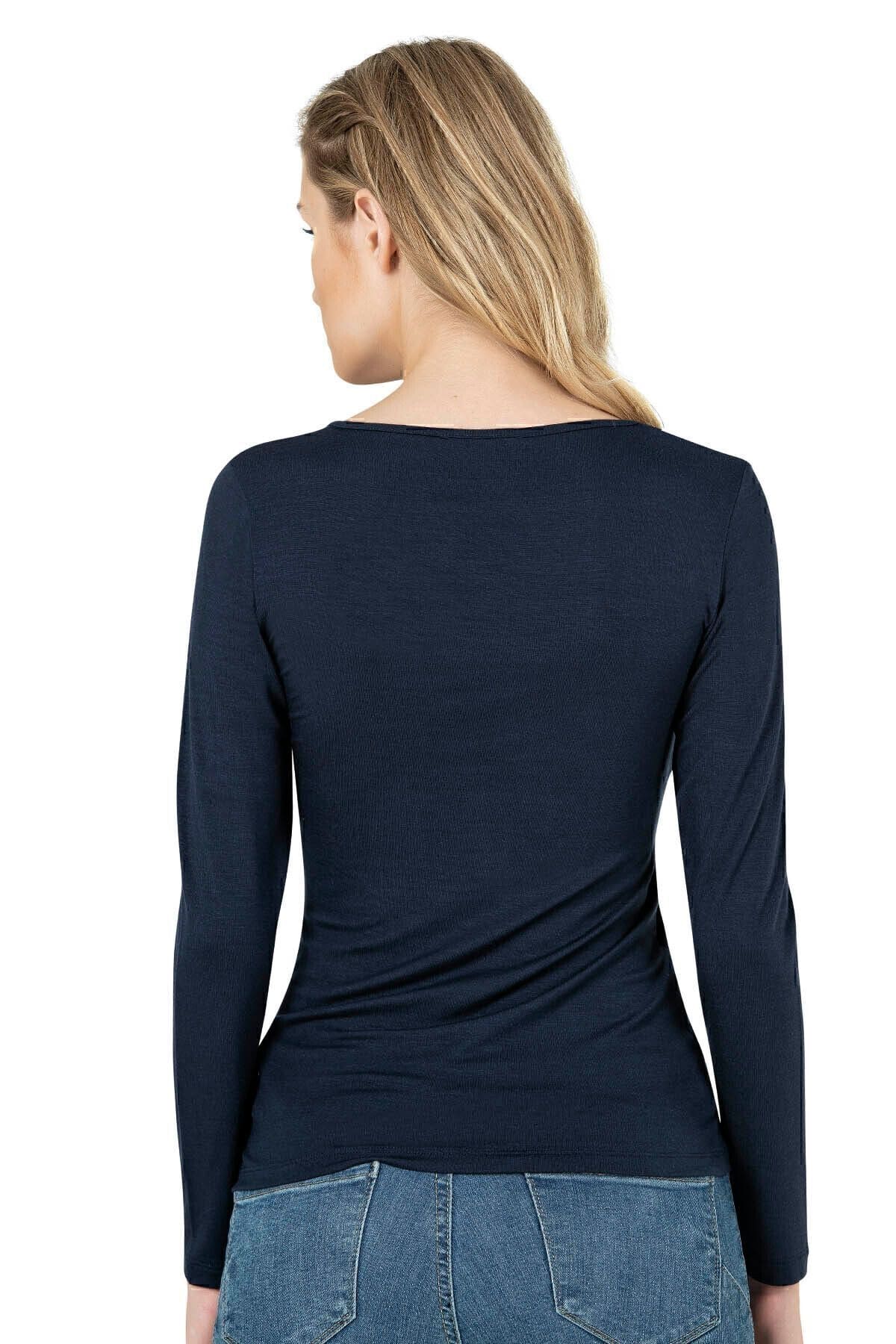 Özkan Viskon Elastan Uzun Kollu Bluz Özkan 7429 - Görsel 2