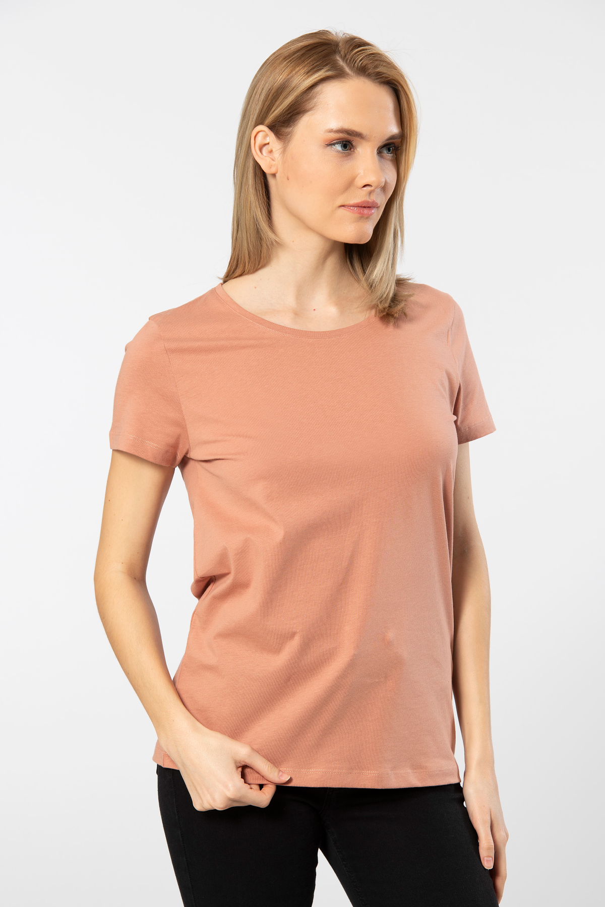 Pamuklu Nefes Alan Kısa Kollu Tişört Wtshirt London - Somon