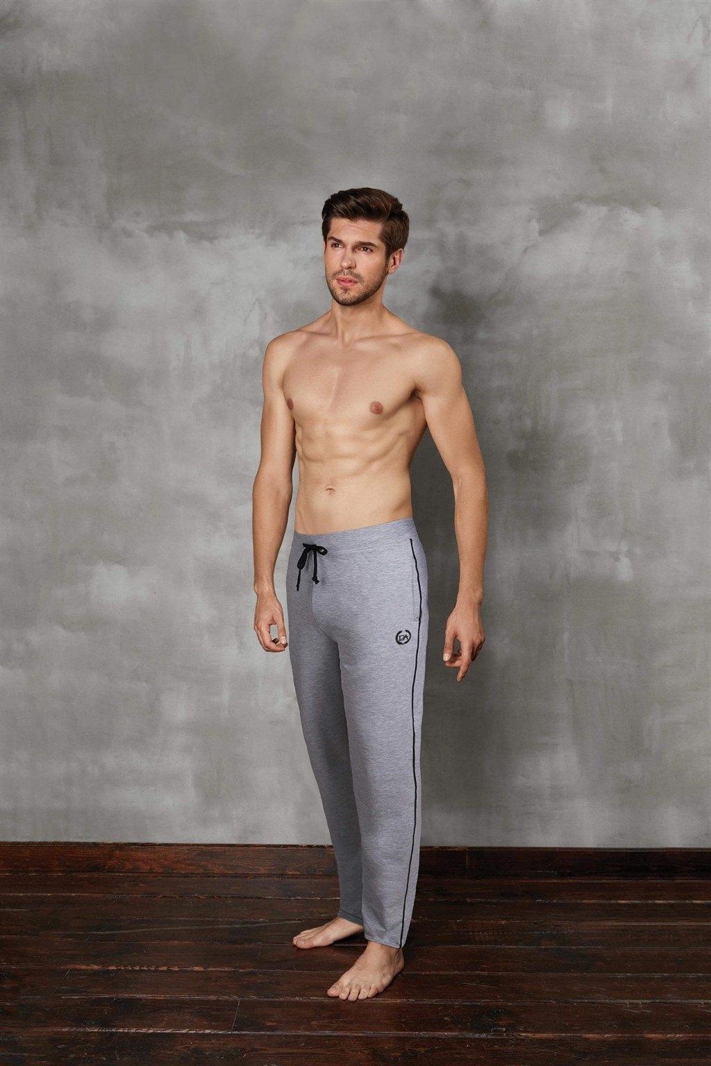 Viskon Polyester Elastan Yan Cepli Erkek Eşofman Altı Doreanse 4592 - Gri