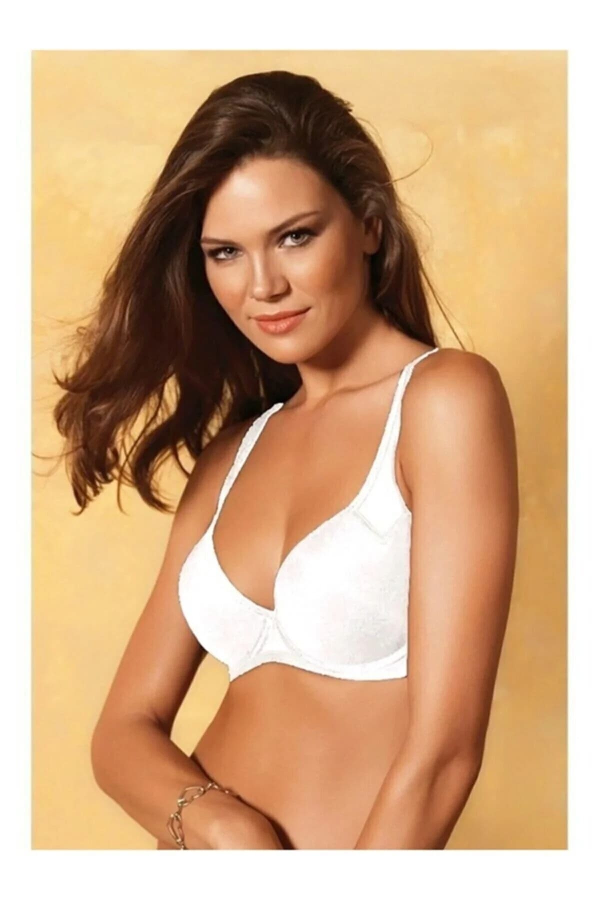 Dantel Detaylı İnce Askı Sütyen Yeni İnci 6025 - Beyaz