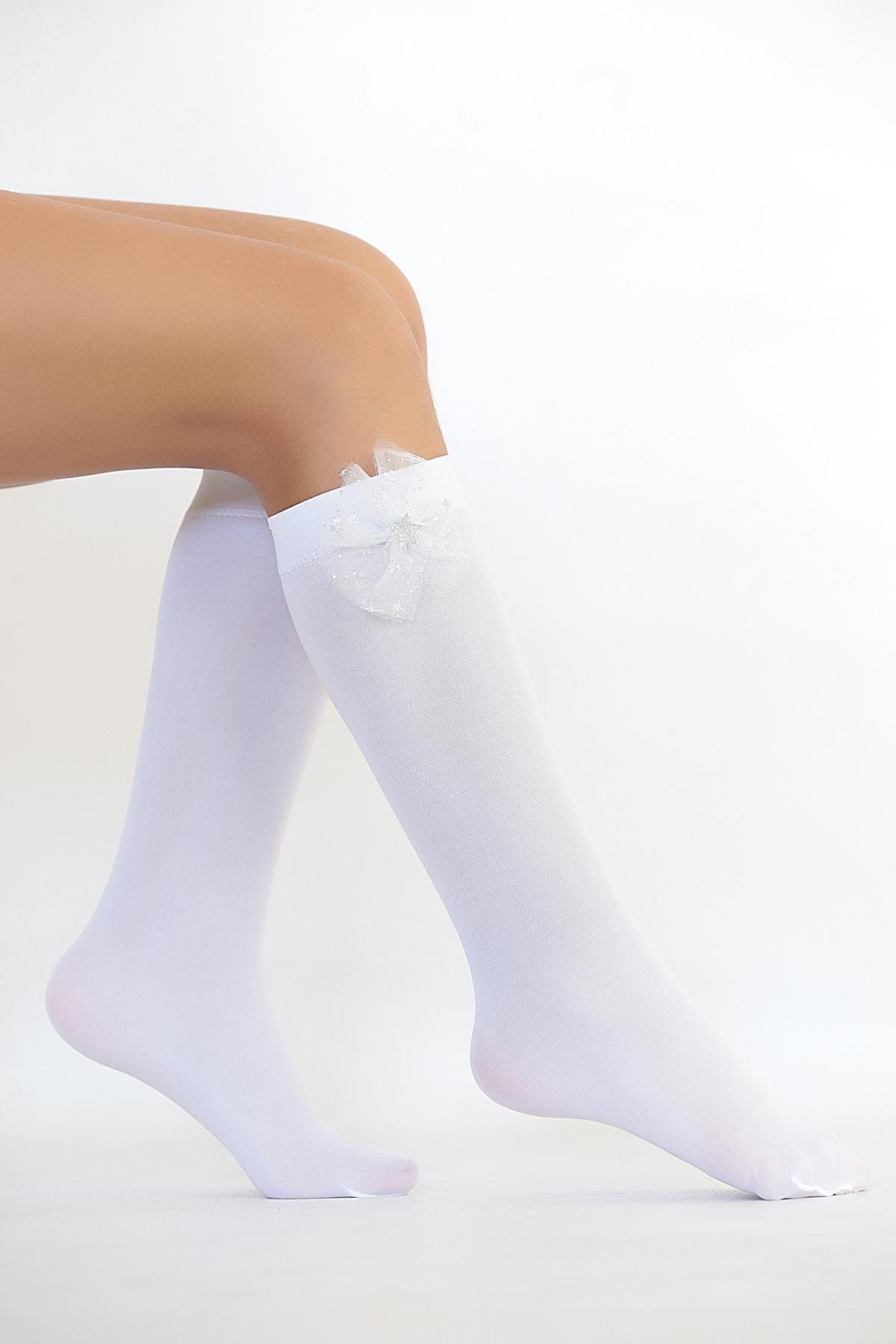 Kaydırmaz Tabanlı Dizaltı Çorap Daymod 2242023 - Beyaz
