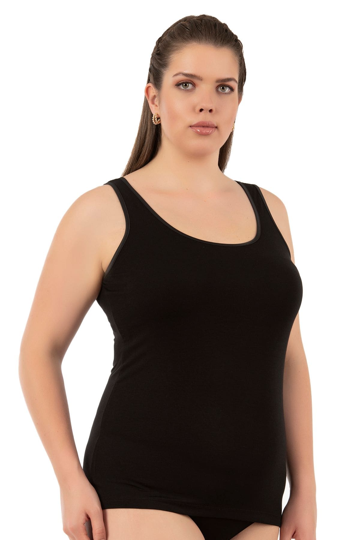 Kalın Askılı Viskon Kadın Atlet Özkan 25922 - Siyah