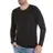 Siyah O-Yaka Uzun Kollu Bambu Erkek T-Shirt Yıldız 496